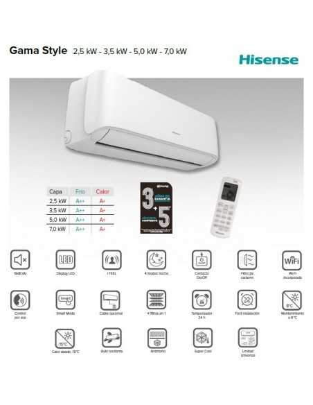 Aire Acondicionado Hisense STYLE CF35MR04  ✔️Mejor Precio✔️